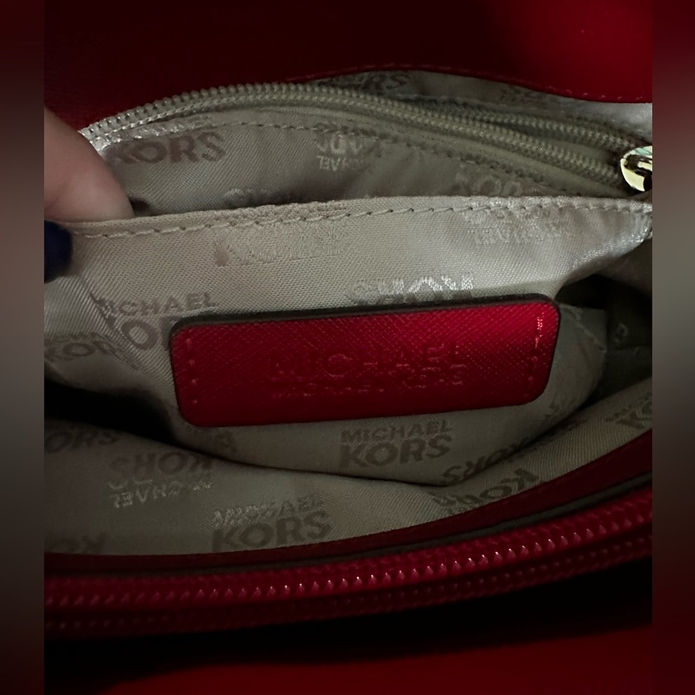 Michael Kors Red Saffiano Tote Bag - Picture 15 of 15